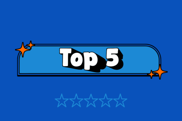 The words, "Top 5," and five stars