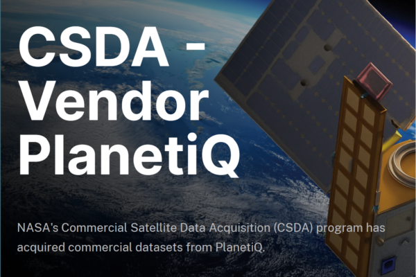 PlanetiQ is a provider of data to NASA CSDA