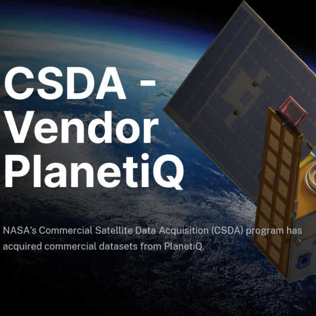 PlanetiQ is a provider of data to NASA CSDA